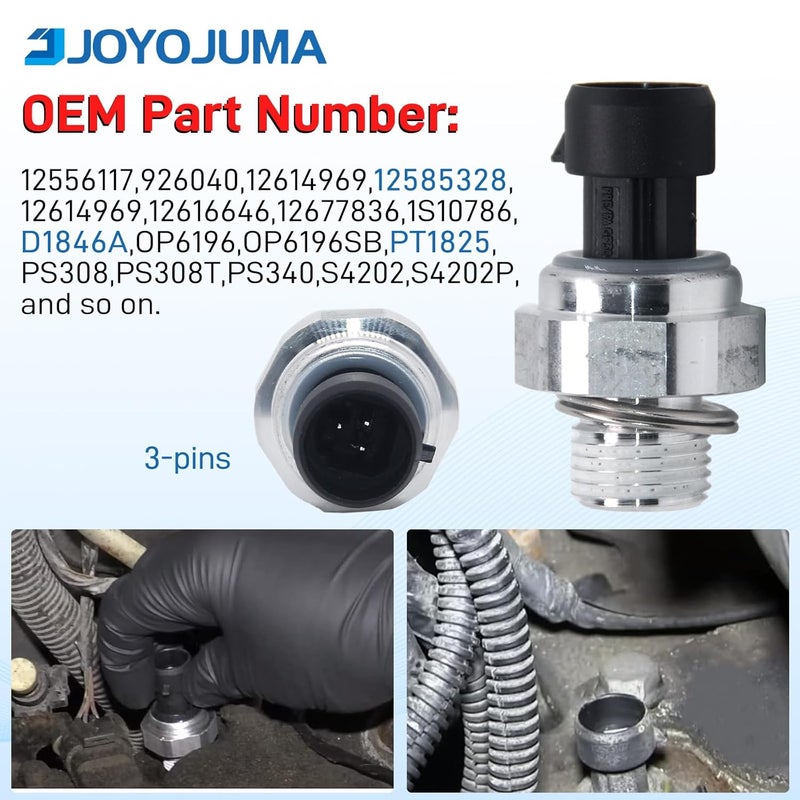 JOYOJUMA 12677836 Oil Pressure Switch/Sensor/Sending Unit for 2003-2008 Chevrolet Chevy Silverado GMC Sierra Buick Lacrosse Cadillac Escalade 2003-2008 4.8L/5.3L/6.0L/6.2L D1846A - Image 4